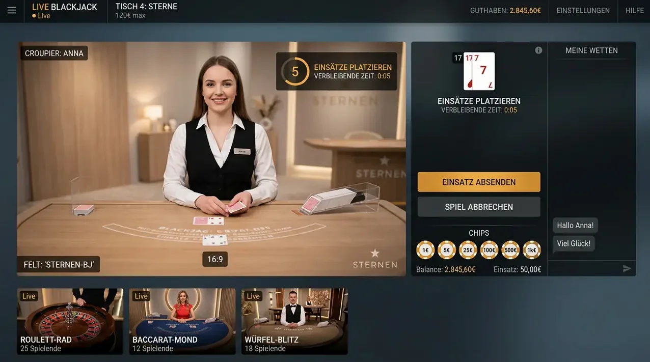 Live Casino bei Boombet